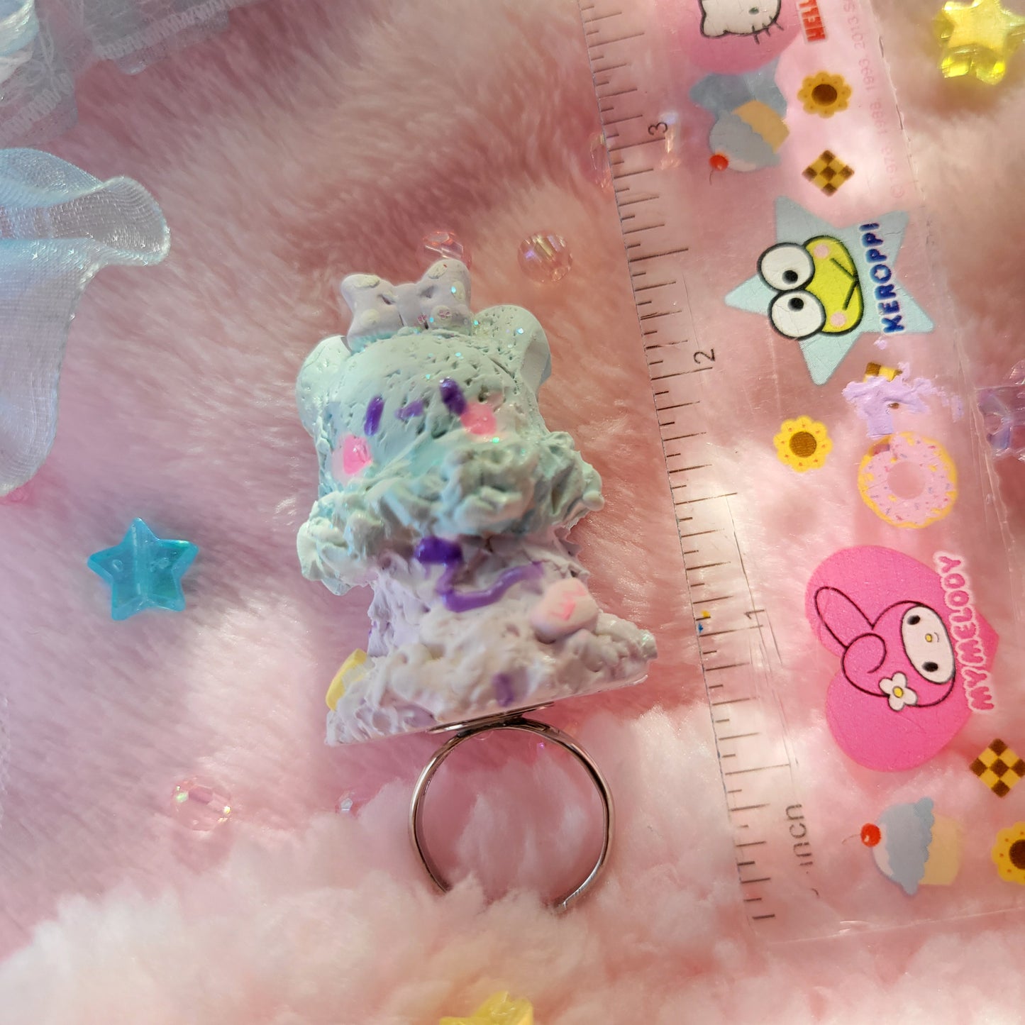 light blue and ube ice cream ring