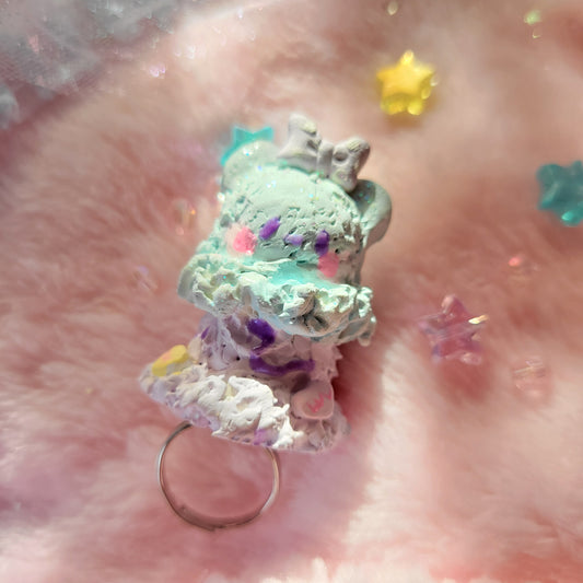 light blue and ube ice cream ring