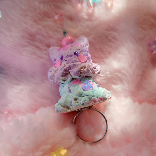 purple and mint kitty ice cream ring