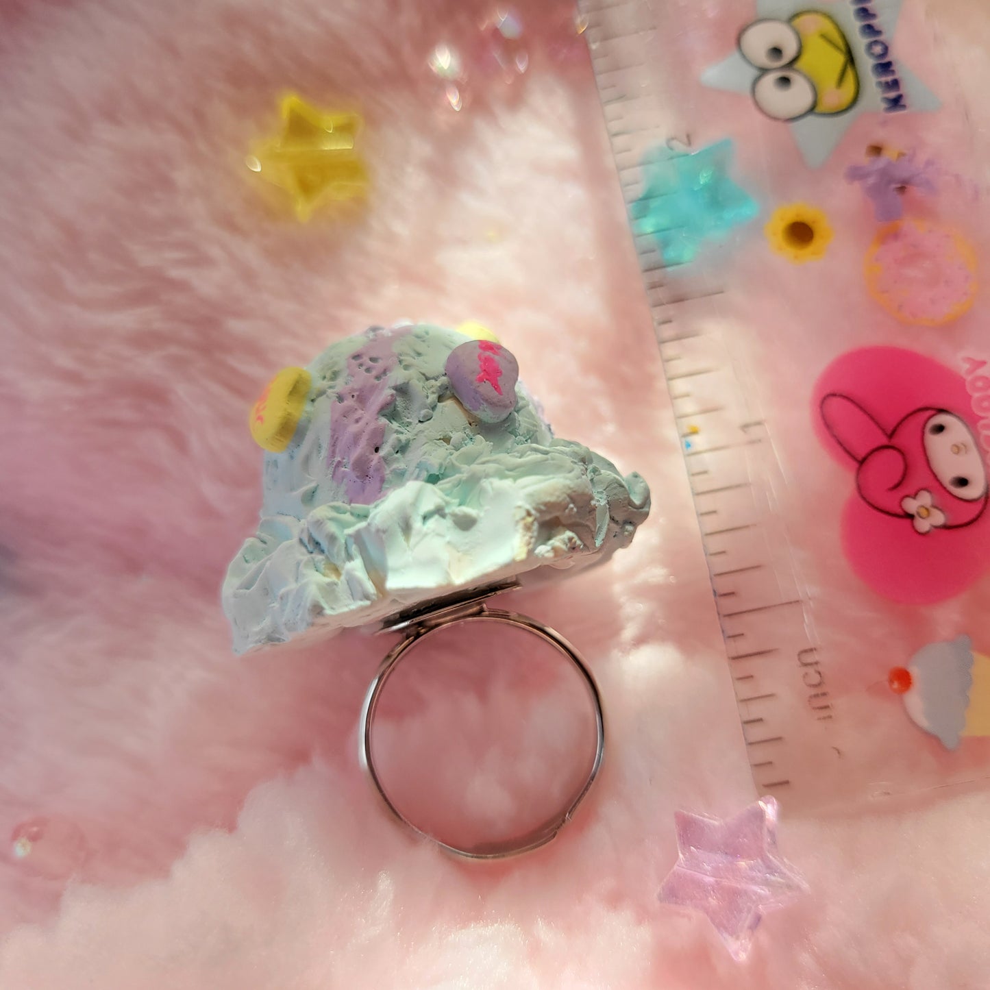 light blue sweet heart ring