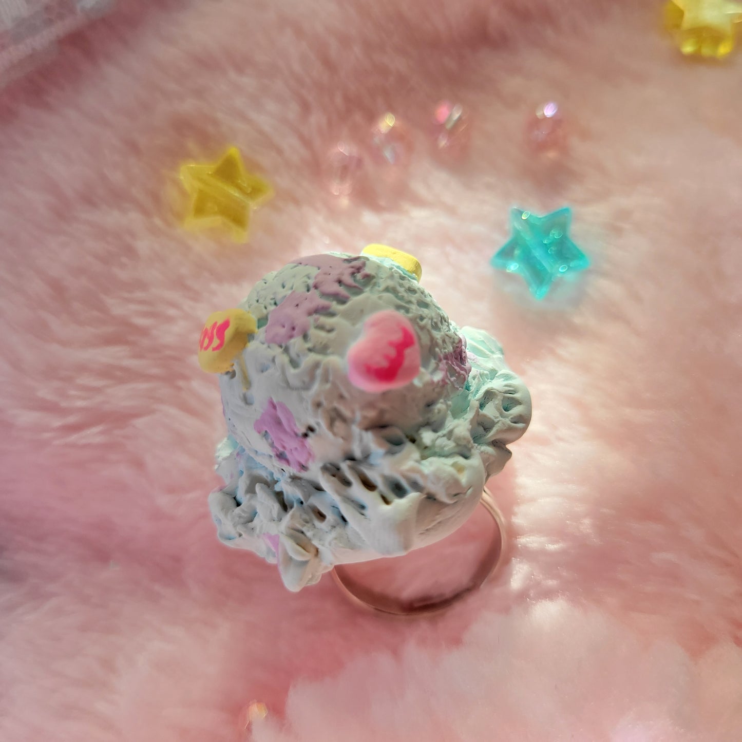 light blue sweet heart ring