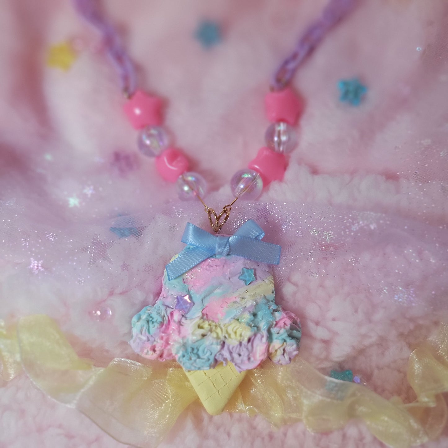 rainbow sherbet ice cream necklace