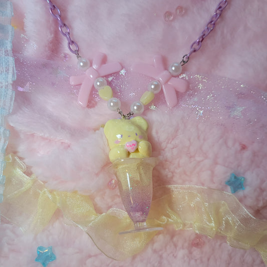 purple bear soda necklace