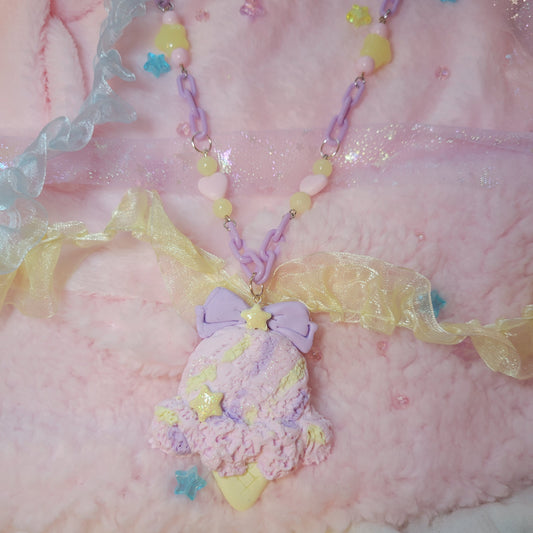 pink ice cream necklace