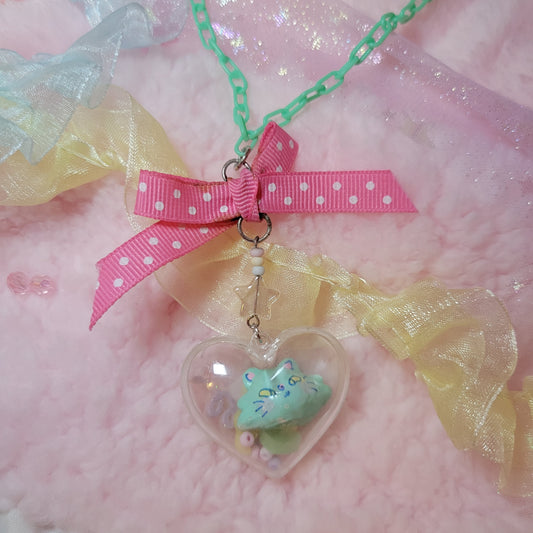 kitty capsule necklace