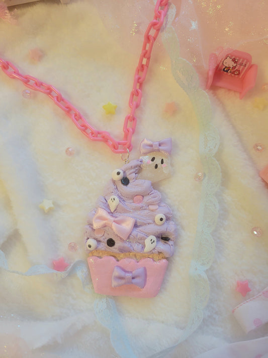 Ghost Cupcake necklace