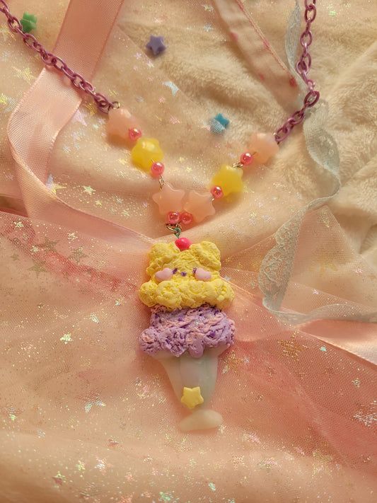 Bear soda flat necklace yellow