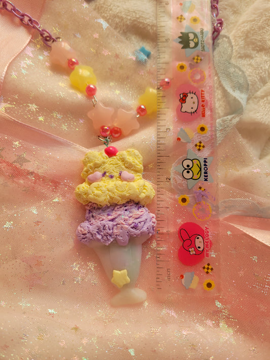 Bear soda flat necklace yellow