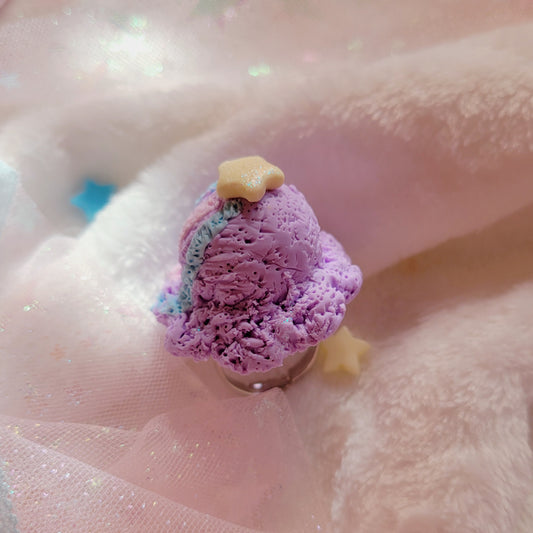 Ube shooting star ice cream ring
