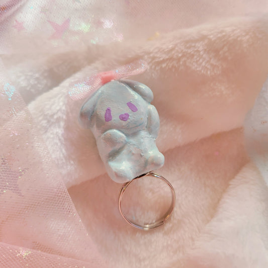 Blue puppy ring