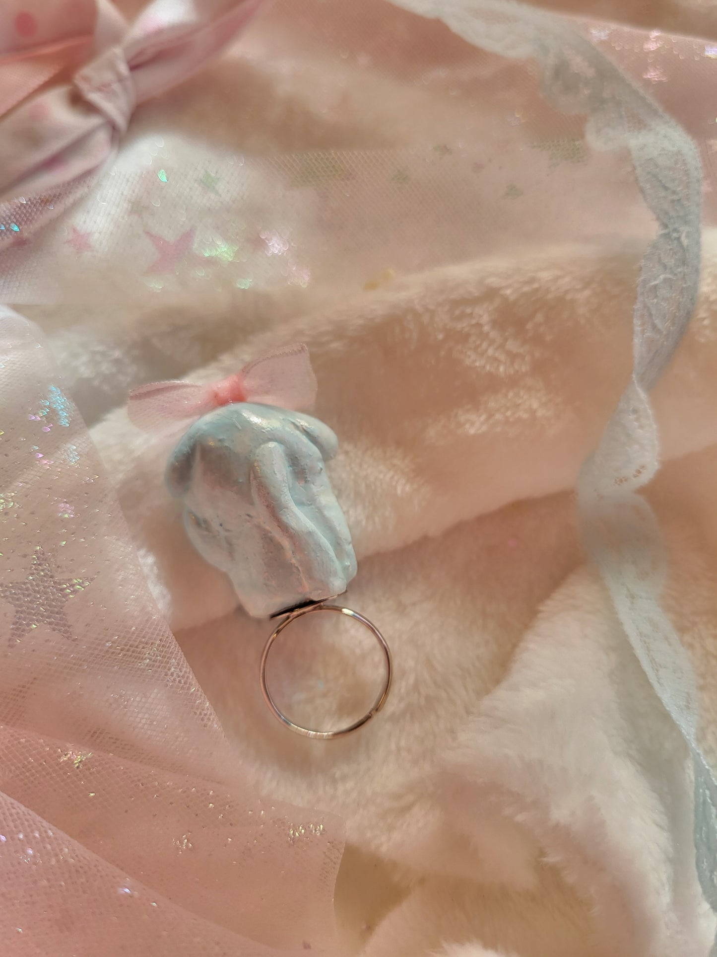 Blue puppy ring