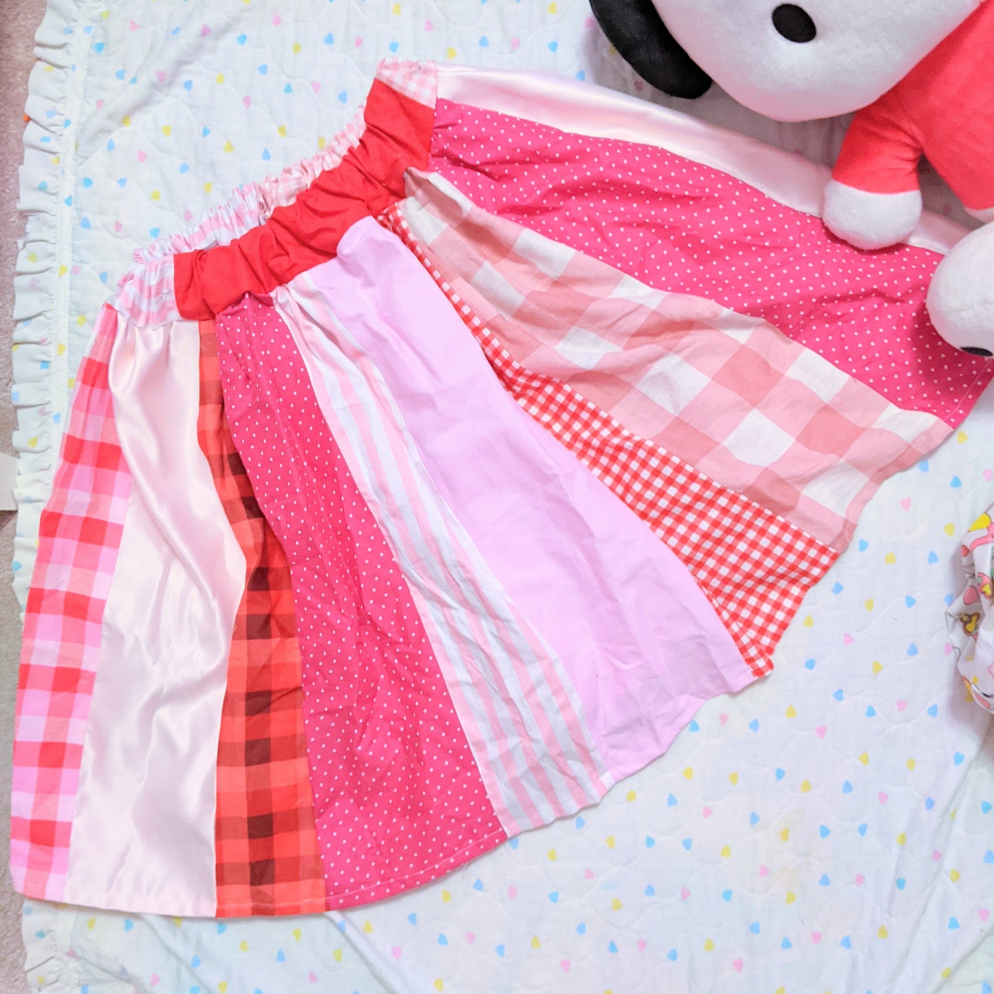 Vertical patchwork skirt