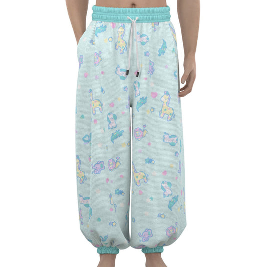 Safari Teal Print Lantern Pants