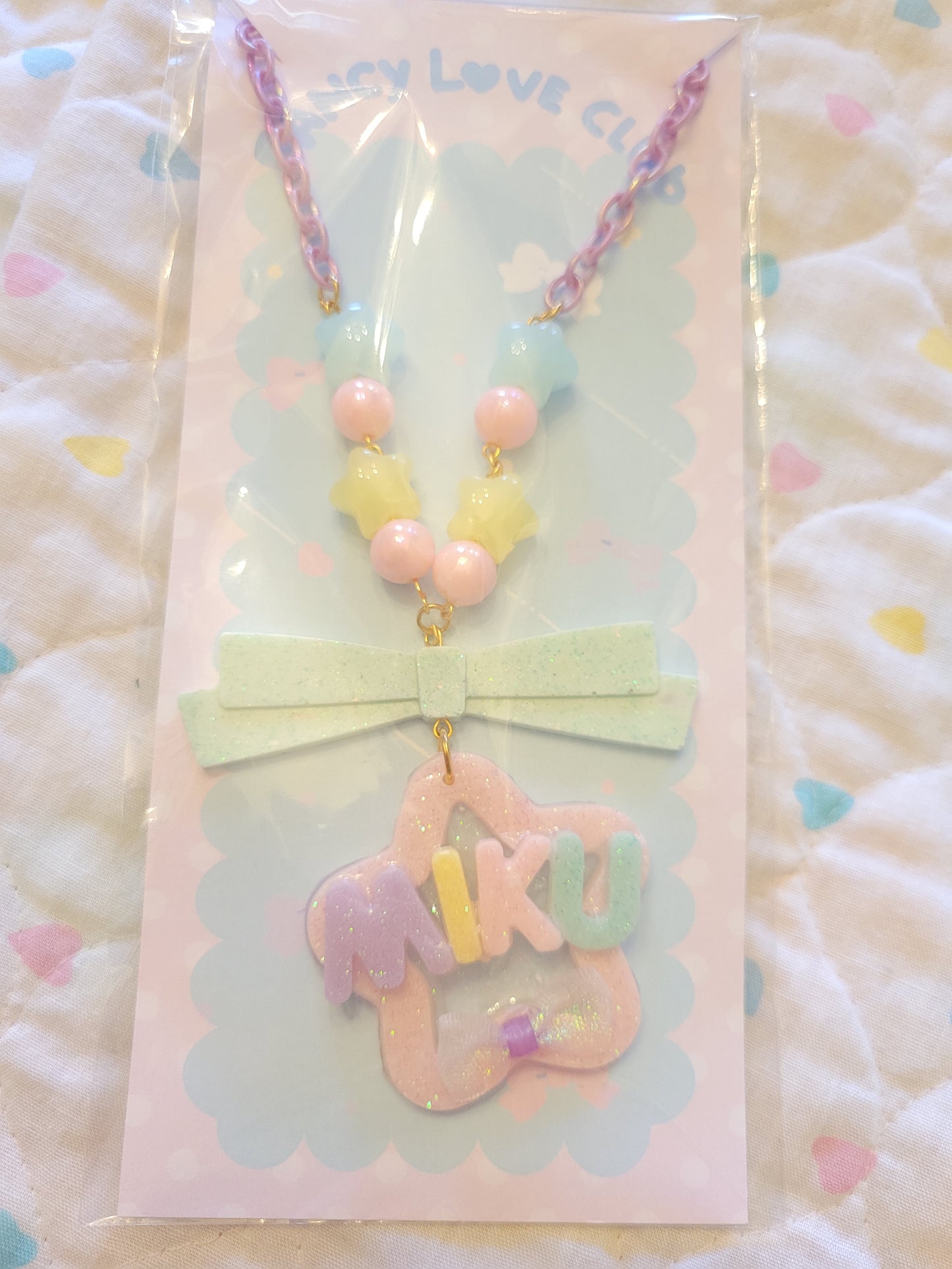 Pink idol necklace