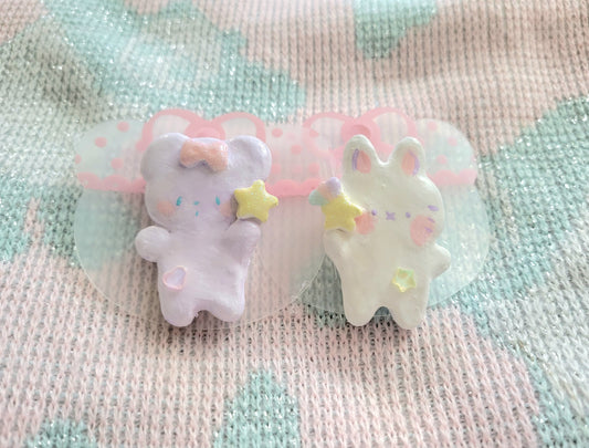 Pick one! Shooting star animal clay pin