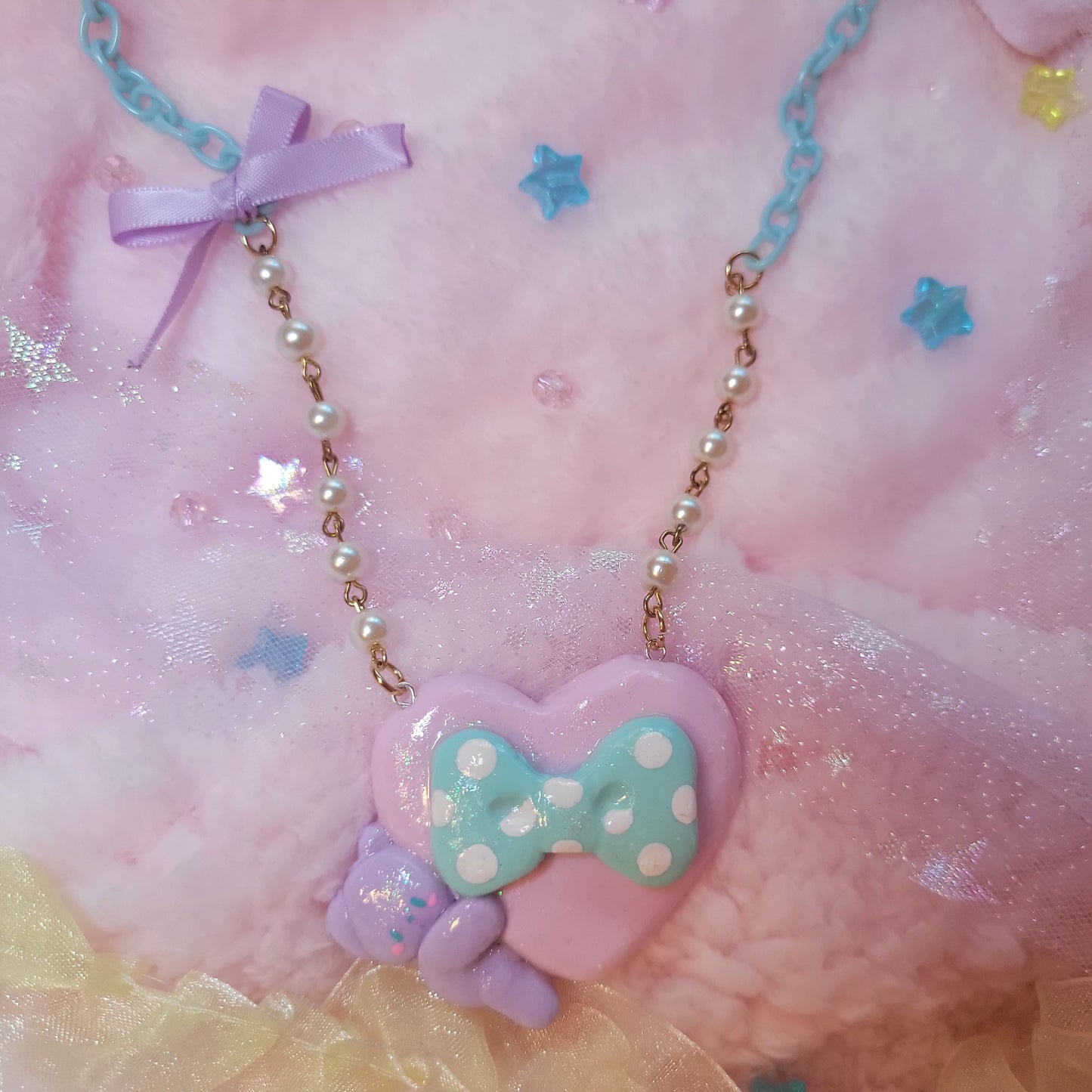 polka dot bow necklace