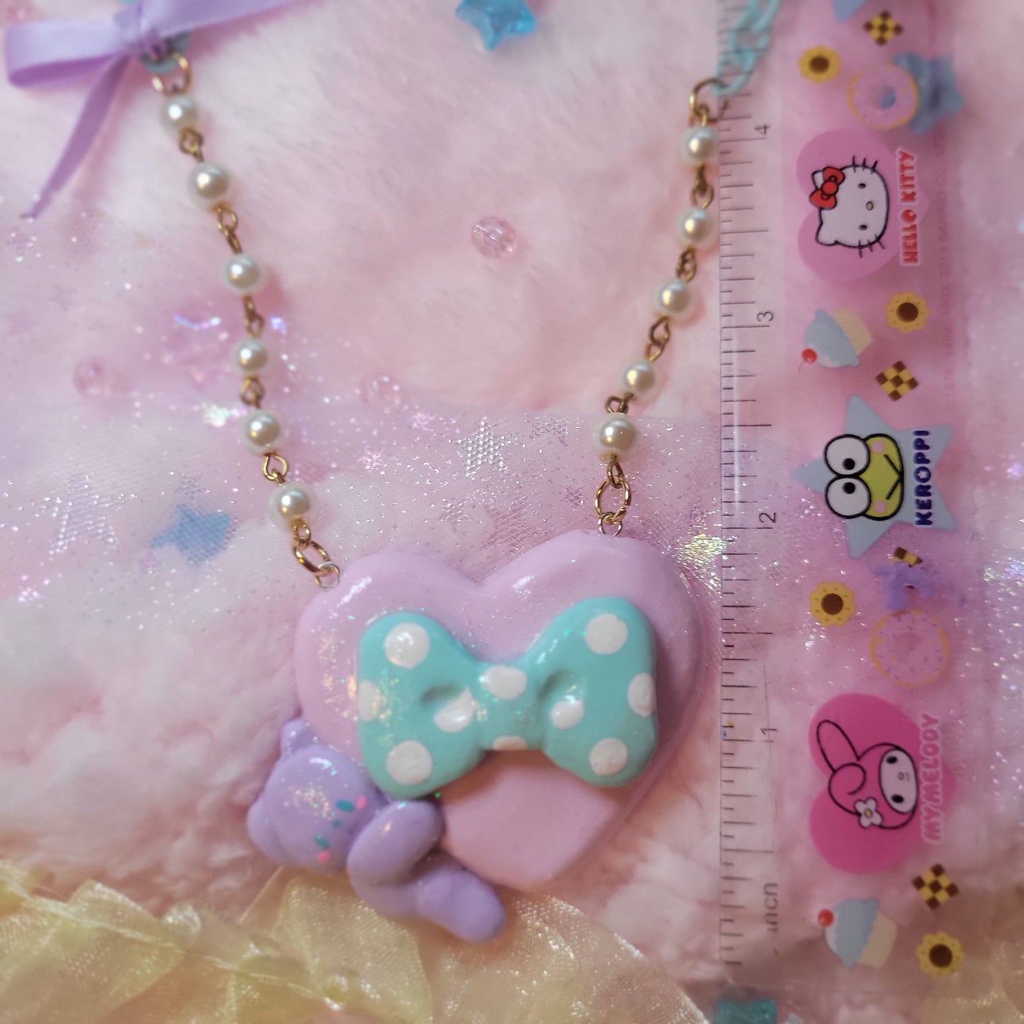 polka dot bow necklace