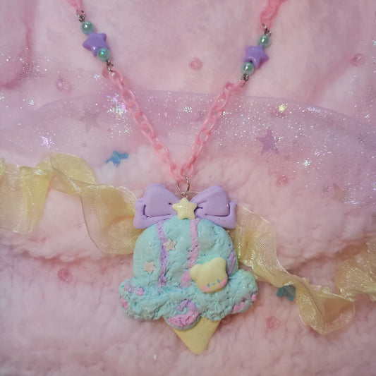 blue ice cream necklace