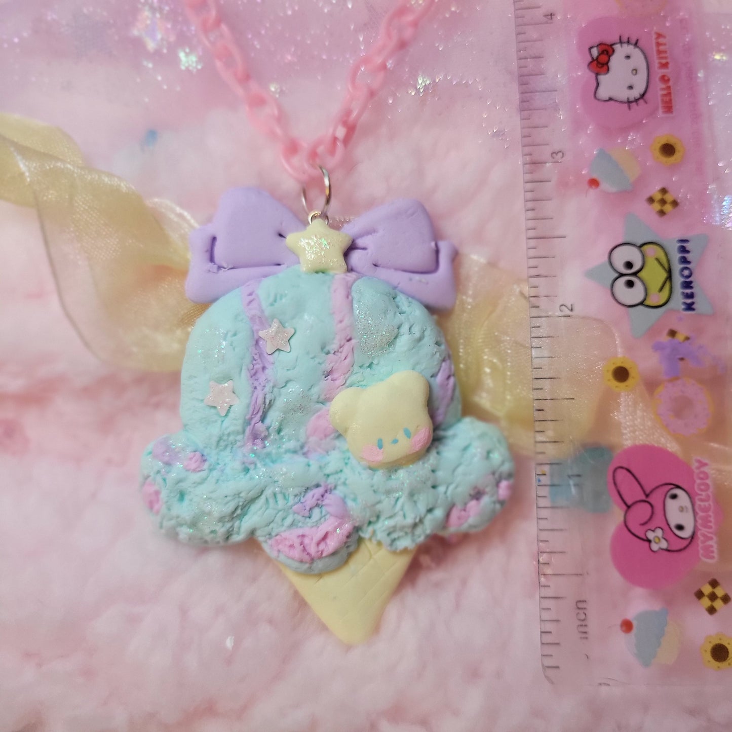 blue ice cream necklace