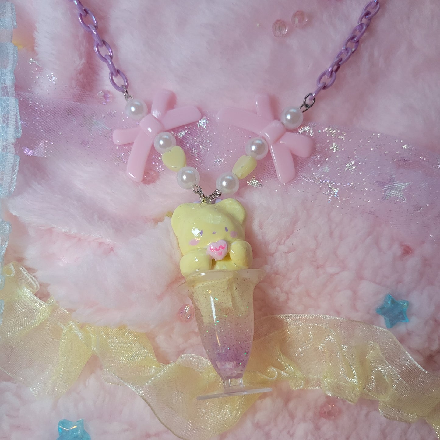 purple bear soda necklace