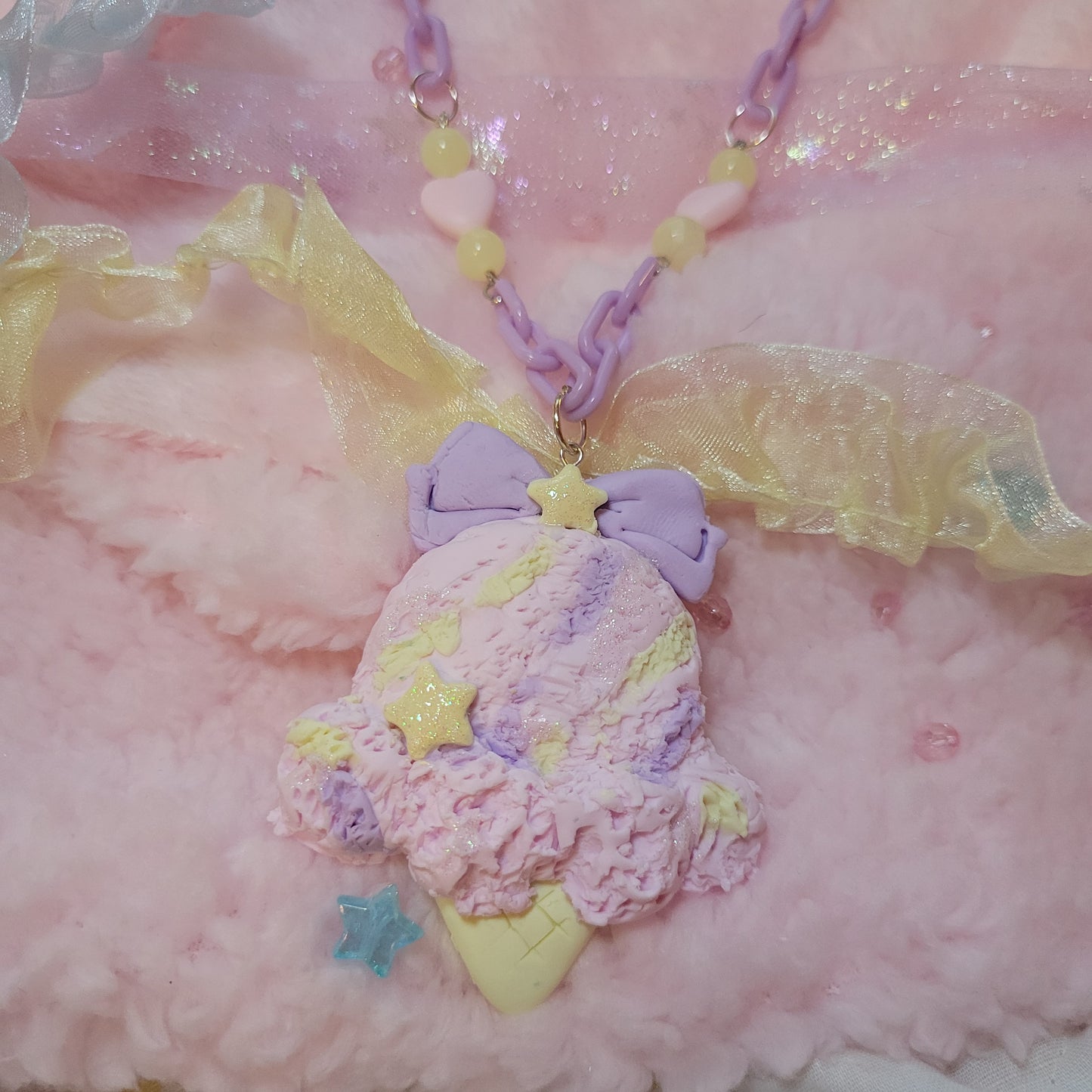 pink ice cream necklace