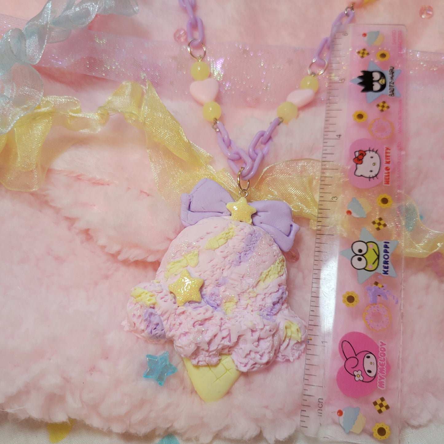 pink ice cream necklace