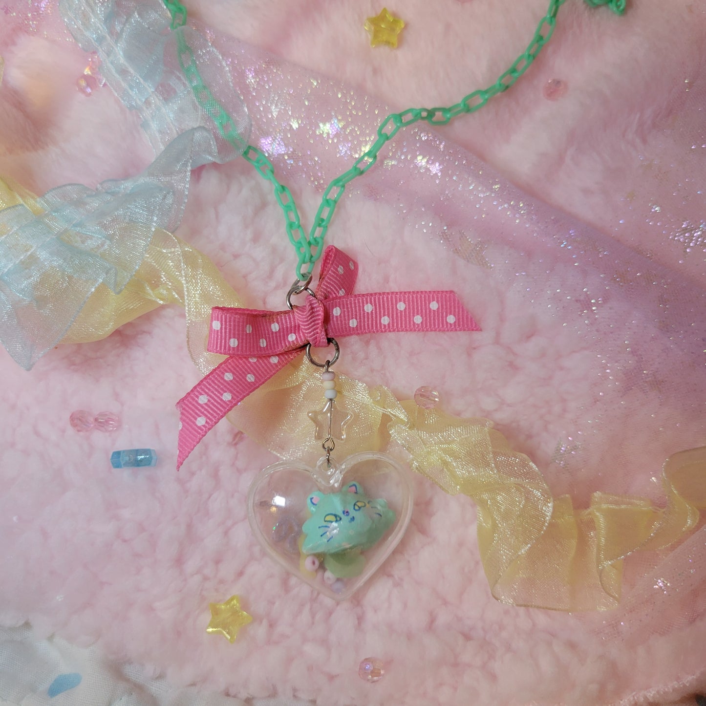 kitty capsule necklace
