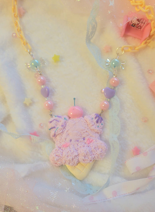 Purple bear cone necklace