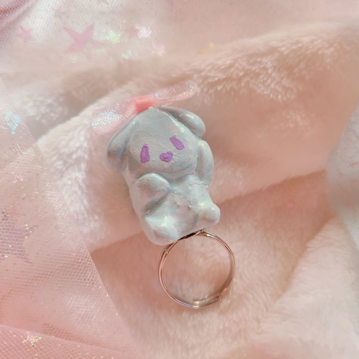 Blue puppy ring