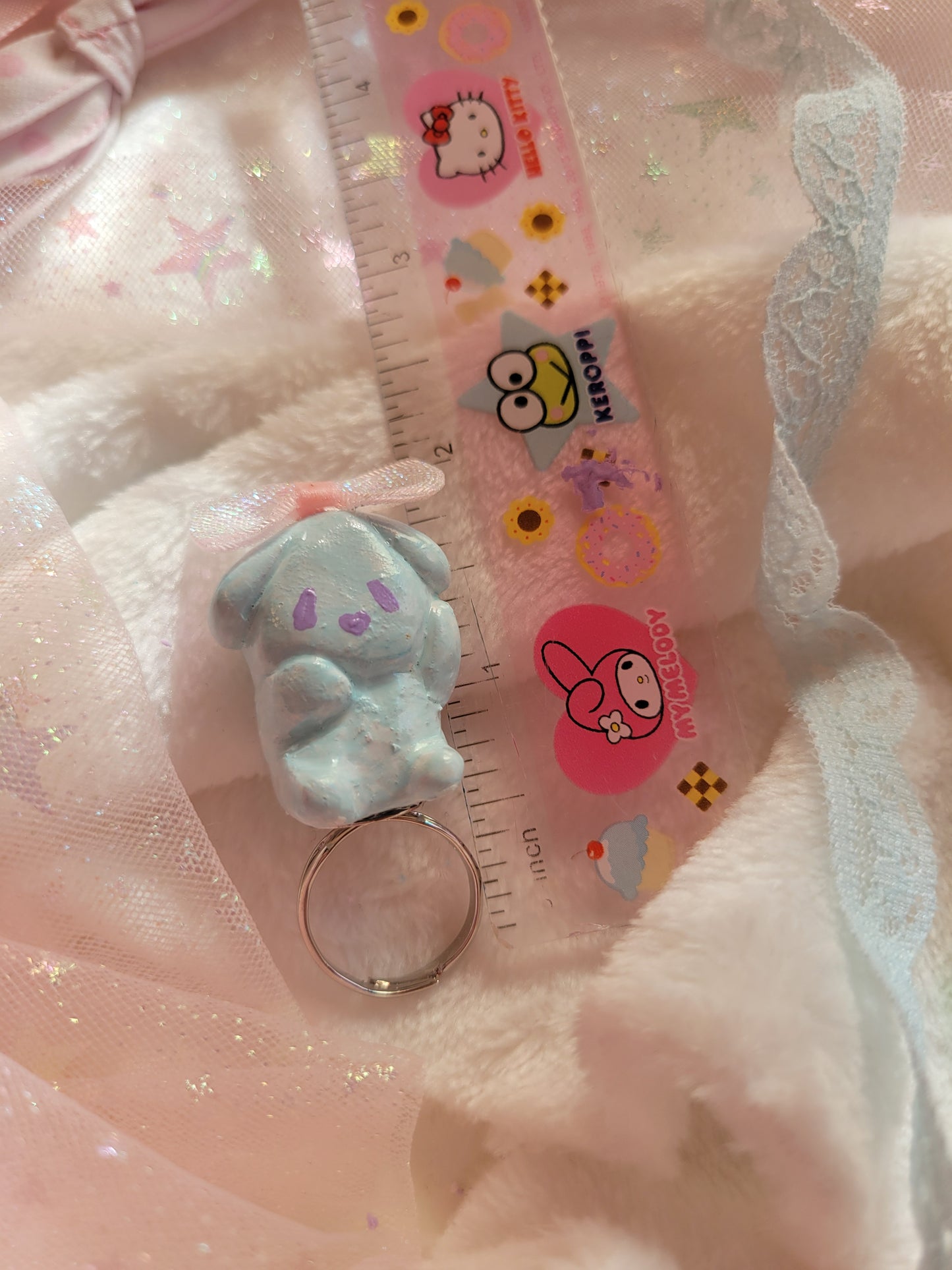 Blue puppy ring