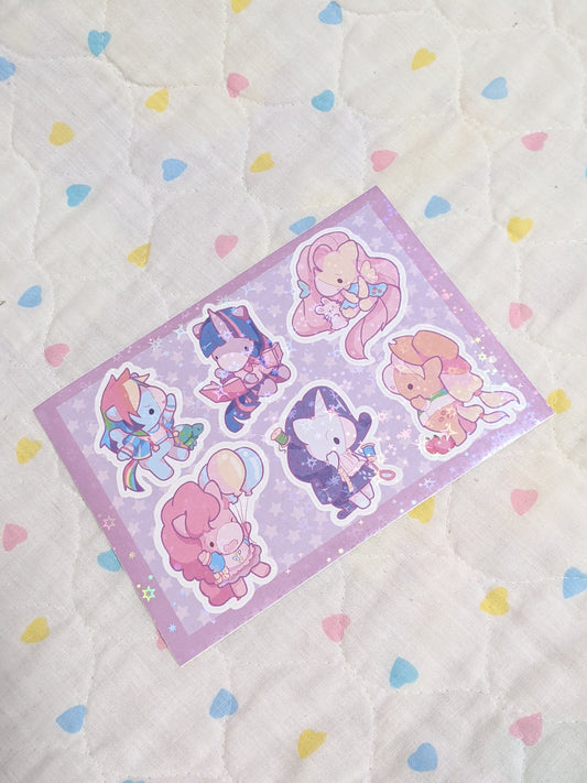These horses are small sticker sheet